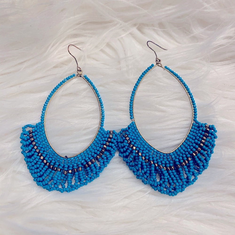 Design Lab Turquoise and Gold Beaded Earrings